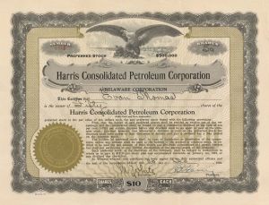 Harris Consolidated Petroleum Corp. - 1922 dated Stock Certificate