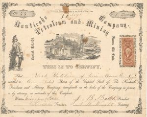 Nanticoke Petroleum and Mining Co. - 1866 dated Stock Certificate