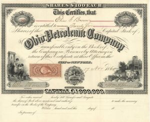 Ohio Petroleum Co. -  1864 dated Stock Certificate