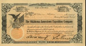 Oklahoma - Jamestown Exposition Co. - Stock Certificate