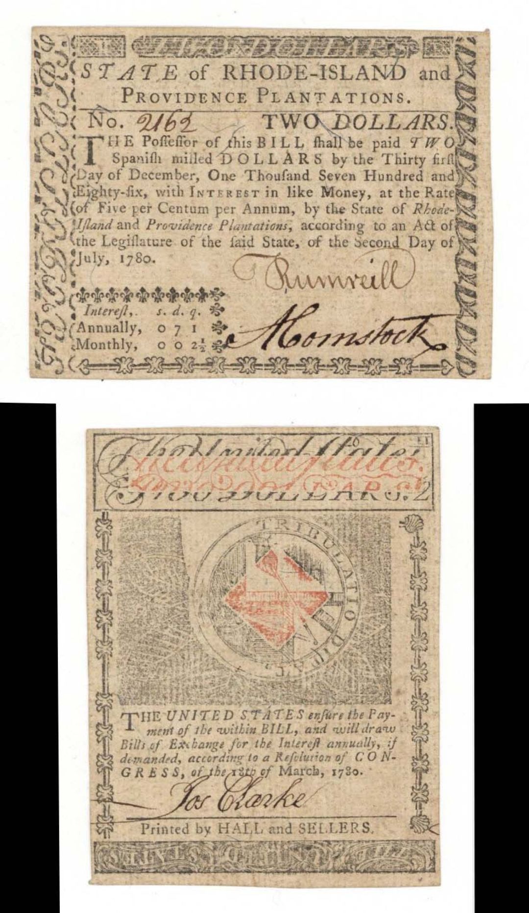 Colonial Currency - FR RI-283 - July 2, 1780 - Paper Money