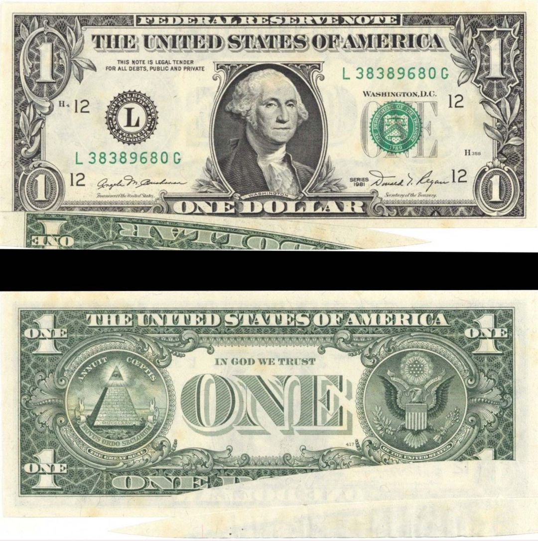 $1 Printed Fold - 1981 dated Paper Money Error