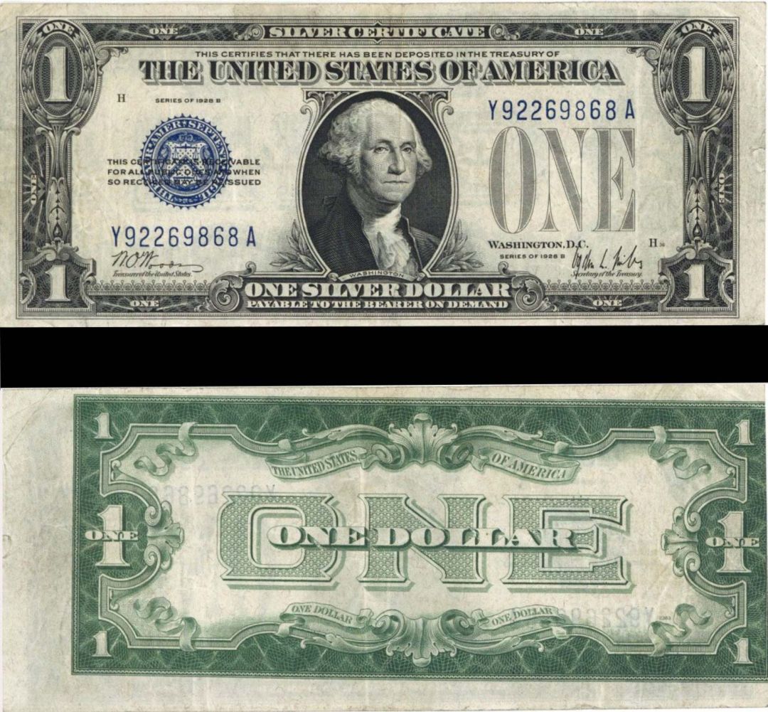 1st Printing Seriously Misaligned - Funny Back - 1928B dated Paper Money Error