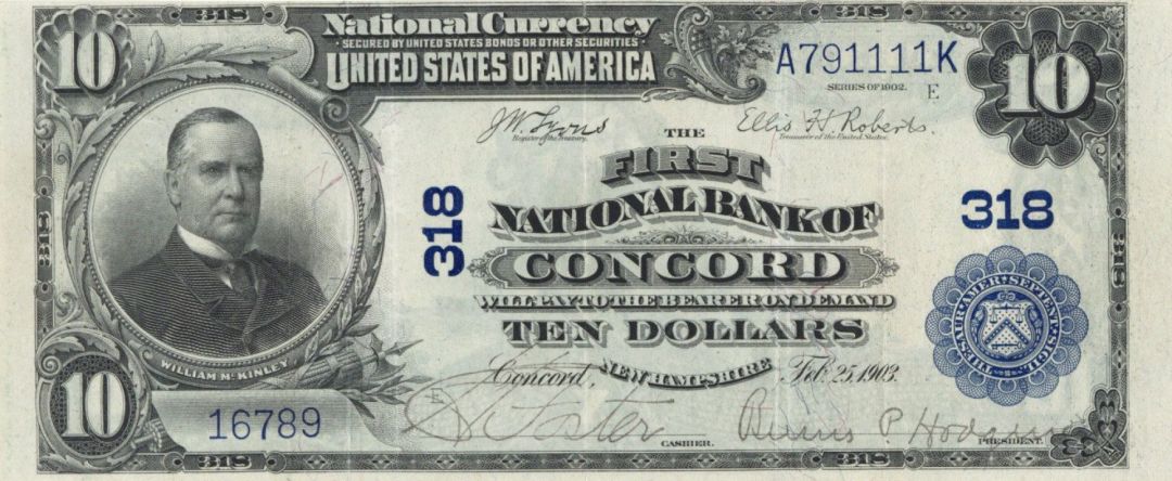 10 Dollars Large Size Note - 1903 dated U.S. Paper Money - KL 1228/FR 102PB - Lyons/Roberts Signatures