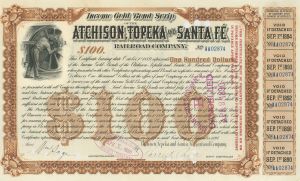 Atchison, Topeka and Santa Fe Railroad Co. - Various Denominations Bond