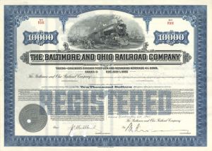 Baltimore and Ohio Railroad Co. - 1920's-40's dated Various Denominations Bond