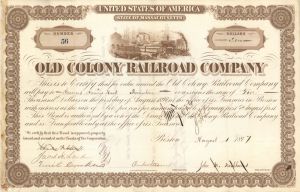 Old Colony Railroad Co. - 1877-1885 dated Various denominations Bond