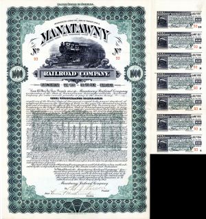 Manatawny Railroad Co. - $1,000 - Bond (Uncanceled)