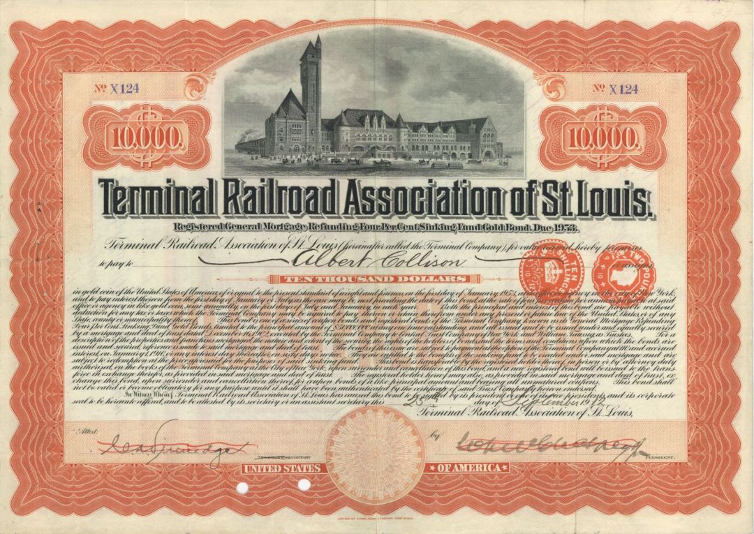 Terminal Railroad Association of St. Louis - Various Denominations Bond