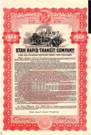 Utah Rapid Transit Co. - $1,000 1920 dated Bond