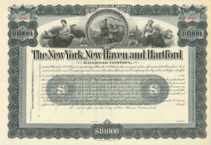 New York, New Haven and Hartford Railroad - 1900's circa Gorgeous Unissued Railway Bond