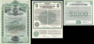 Lehigh Valley Railway Co. - $1,000 1890 dated Bond with 2 Documents