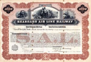 Seaboard Air Line Railway - $1,000 Railroad Bond