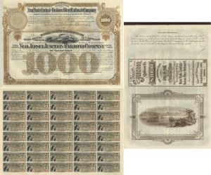 New Jersey Junction Railroad Co. - 1886 dated Unissued $1,000 Railway Gold Bond - 100 Year Bond! Gorgeous