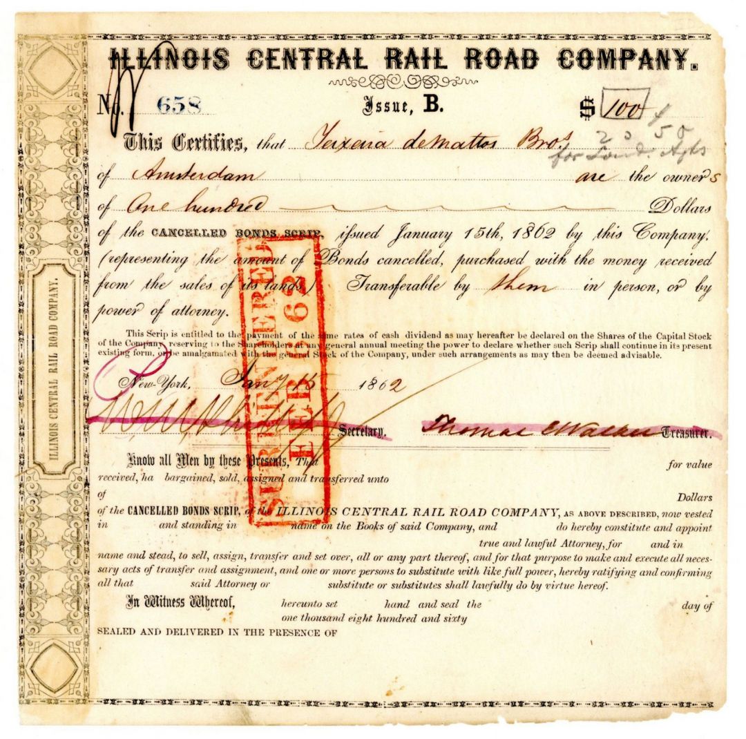 Illinois Central Rail Road Co. - Various Denominations Bond
