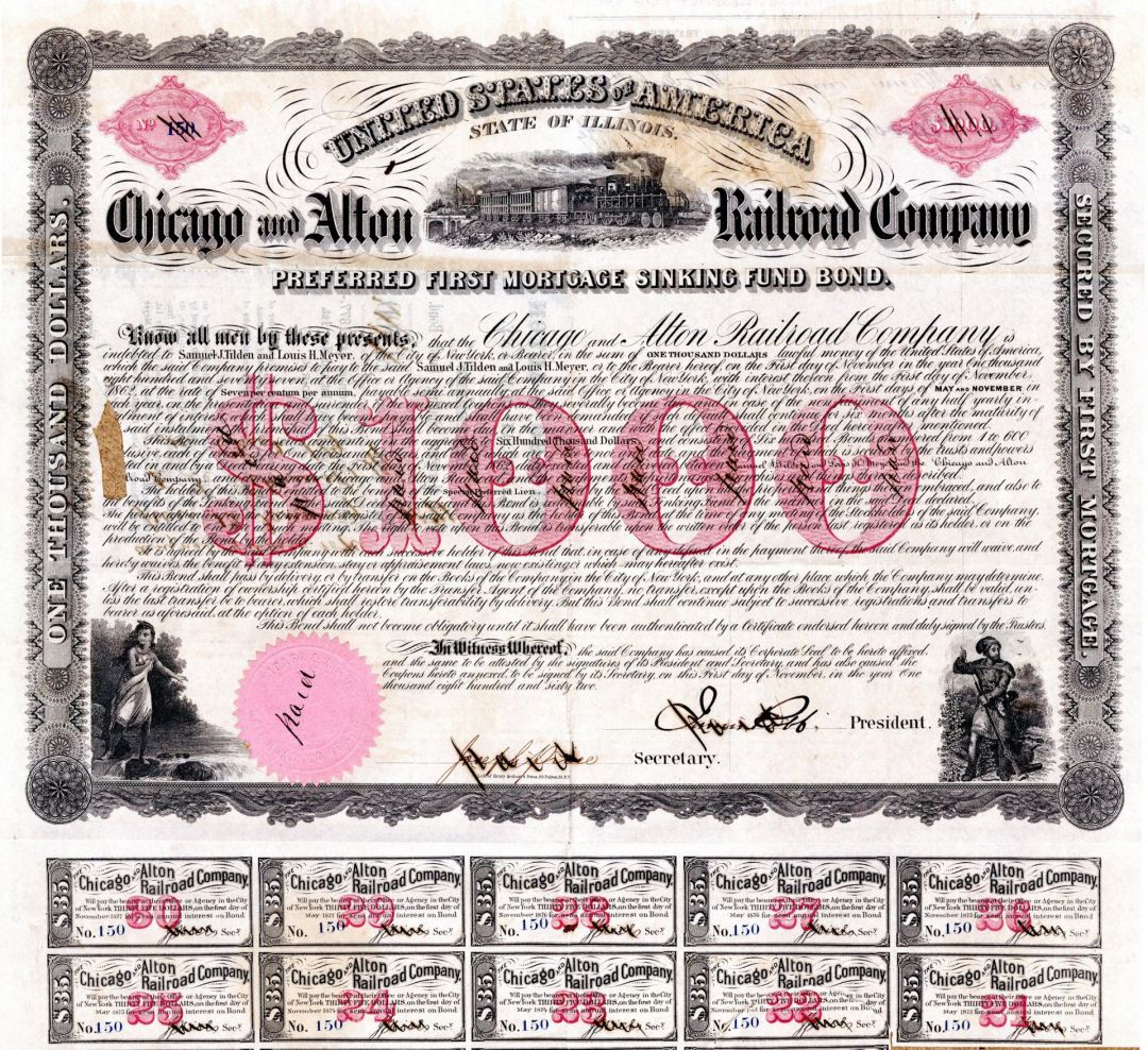 Chicago and Alton Railroad Co. - $1,000 - Bond