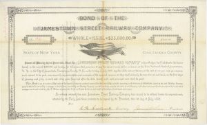 Jamestown Street Railway Co.  -  Various Denominations Bond