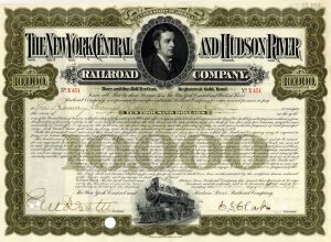 New York Central and Hudson River Railroad Co. - 1898 dated $10,000 Railway Gold Bond