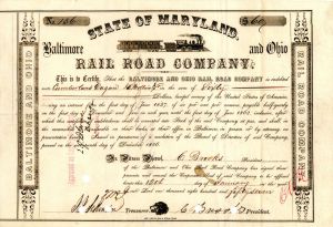 Baltimore and Ohio Rail Road Co. - 1857 dated $60 Bond