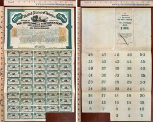 Minnesota and Northwestern Rail Road Co. - 1870 dated $1,000 Railway Gold Bond with Imprinted Revenues - Archival Repairs