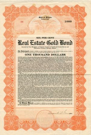 Chicago Title and Trust Co. - $1,000 Bond (Uncanceled)
