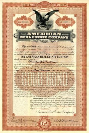 American Real Estate Co. Inc. - 1911 dated Real Estate Bond