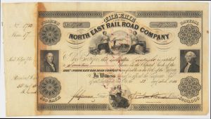 Erie and North East Railroad Co. - 1850's-60's dated Railway Stock Certificate - Part of the Lake Shore and Michigan Southern Railway