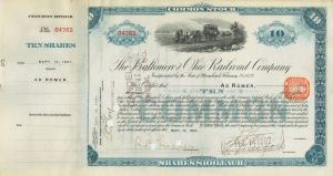 Baltimore and Ohio Railroad - 1901 dated Railway Stock Certificate