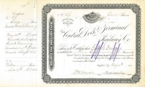 Central Dock Terminal Railway Co. - Stock Certificate