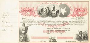 Cairo and Fulton Railroad Co.- Unissued Railway Stock Certificate of Missouri, Arkansas and Texas