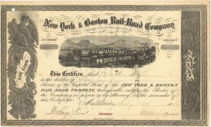 New York and Boston Rail-Road Co. - 1856-1860 dated Stock Certificate