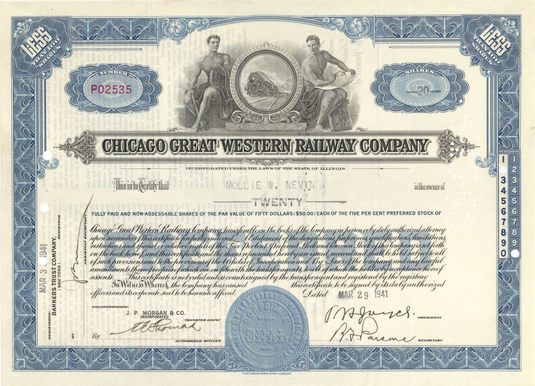 Chicago Great Western Railway Co. - Stock Certificate