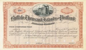 Buffalo Thousand Island and Portland Railroad Co. - 1890's dated Unissued Railway Stock Certificate