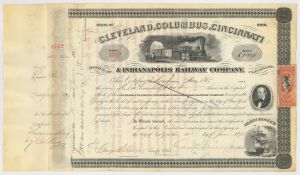 Cleveland, Columbus, Cincinnati and Indianapolis Railway Co. - Stock Certificate