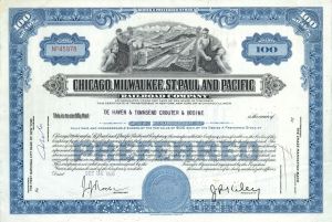 Chicago, Milwaukee, St. Paul and Pacific Railroad Co. - 1960's-70's Stock Certificate