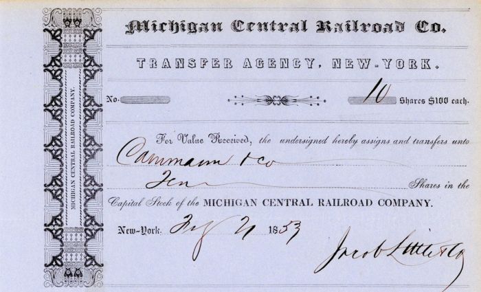 Michigan Central Rail Road Co. - Stock Transfer