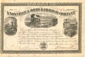 Knoxville and Ohio Railroad Co. - Stock Certificate