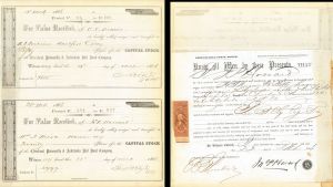 Cleveland, Painesville and Ashtabula Rail Road Co. - 1866 or 1867 dated Railway Stock Transfer with Revenue Stamp