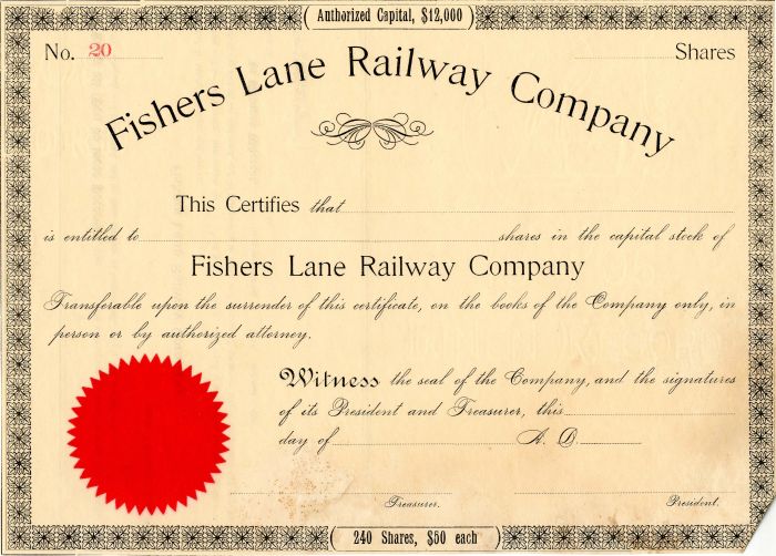 Fishers Lane Railway Co.