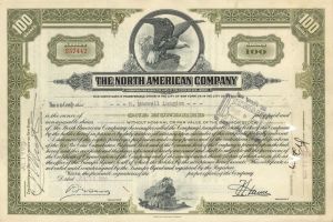 North American Co. - 1929 dated Stock Certificate