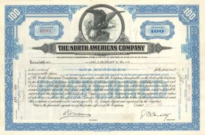 North American Co. - 1937 dated Stock Certificate