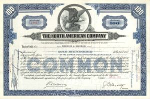 North American Co. - 1939-1945 dated Stock Certificate