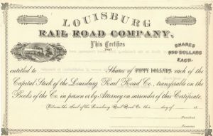 Louisburg Rail Road Co. - Stock Certificate