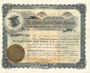 Coughlin-Sanford Switch Co.  - Stock Certificate