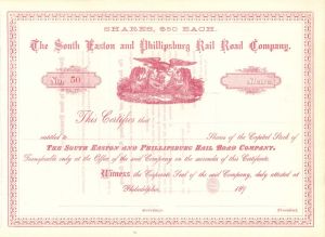 South Easton and Phillipsburg Rail Road Co. - Unissued Railroad Stock Certificate