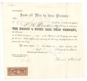 Morris and Essex Rail Road Co. - 1864 dated Appointment with Stamp