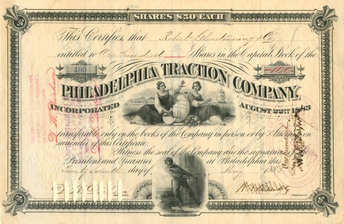 Philadelphia Traction Co. - Stock Certificate