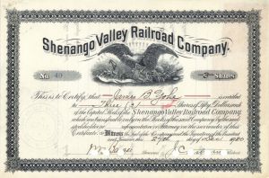 Shenango Valley Railroad Co. - 1920 dated Stock Certificate