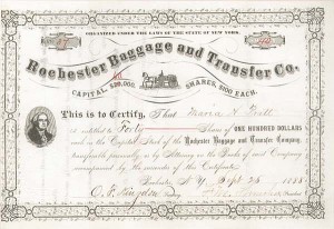 Rochester Baggage and Transfer Co - Stock Certificate (Uncanceled)