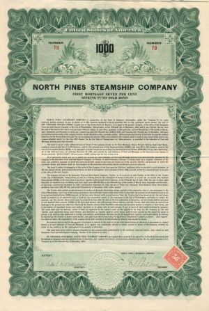 North Pines Steamship Co. - $1,000 - Bond